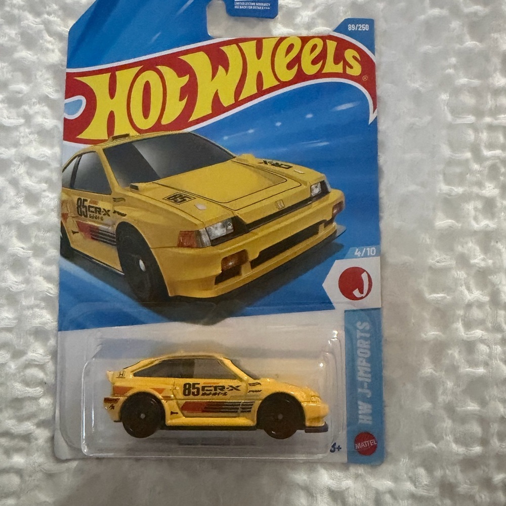 Hot Wheels Yellow Honda CR-X Die-Cast Toy Car